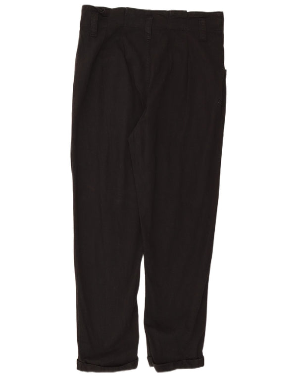 Topshop Damen Gerade Freizeithose UK 10 Small W32 L26 Schwarze Viskose
