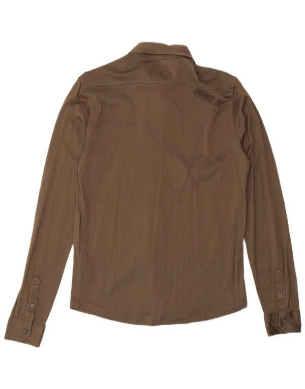 Reiss Mens Shirt XS Brown Cotton