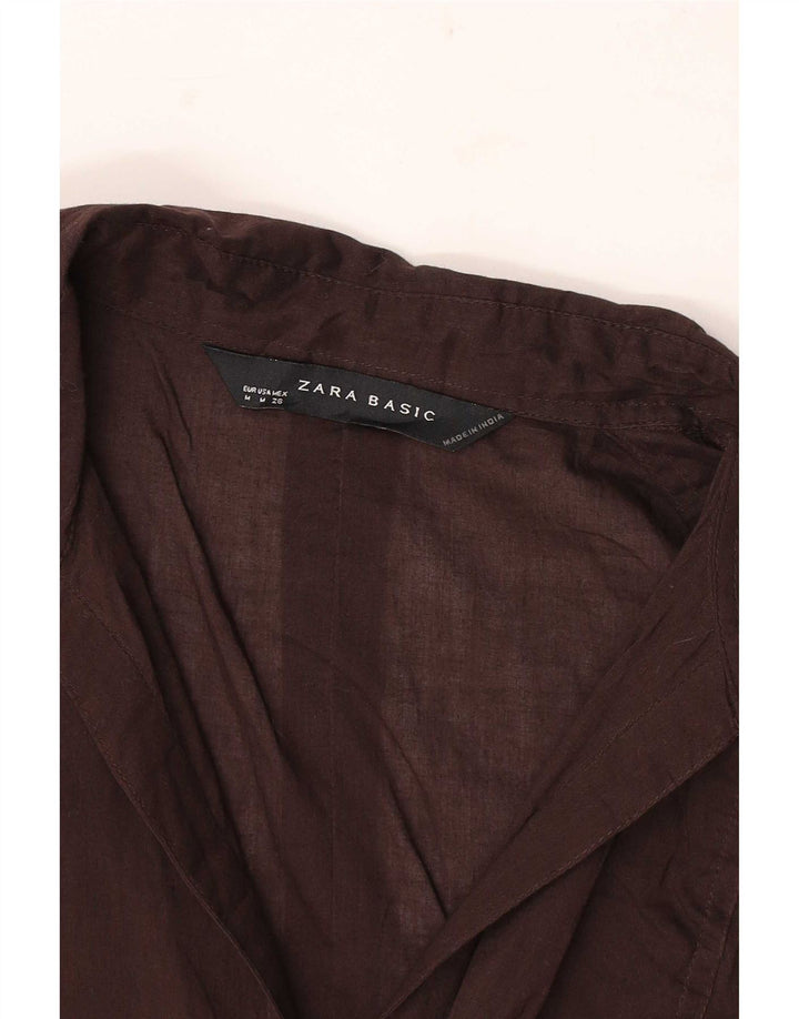 Zara Damen Ärmelloses Hemd UK 12 Mittelbraun