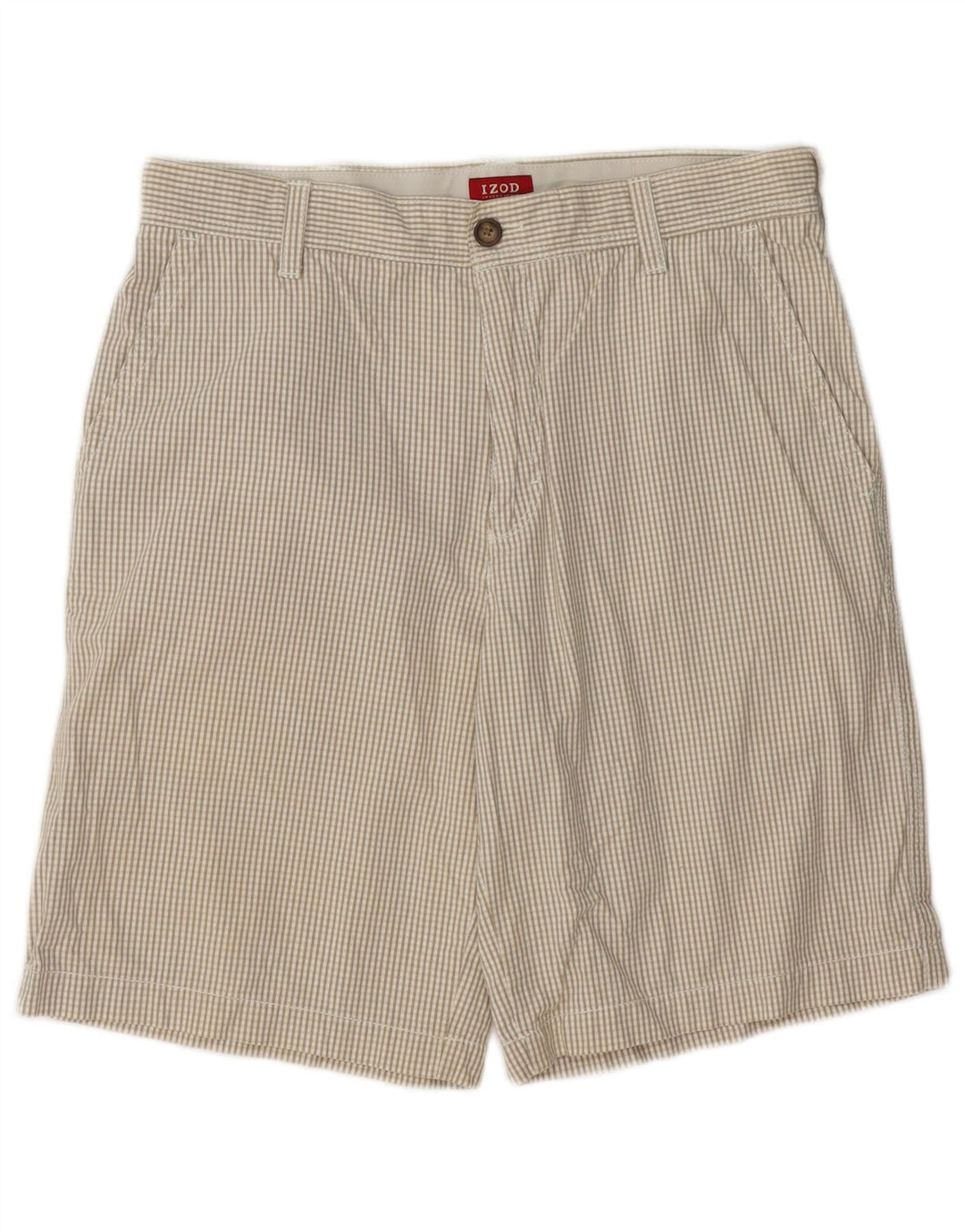 IZOD Herren Chino-Shorts W32 Mittelbeige Gingham-Baumwolle