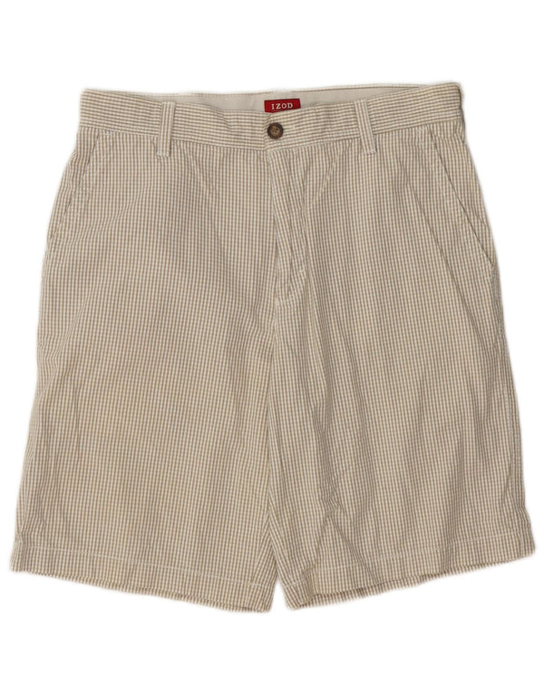 IZOD Herren Chino-Shorts W32 Mittelbeige Gingham-Baumwolle