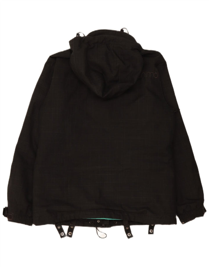 Animal Damen-Windbreakerjacke mit Kapuze, Gr. 44, groß, schwarz kariert, Polyester