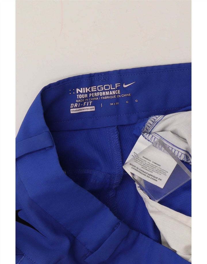 Nike Herren Dri Fit Straight Chino Hose W34 L32 Blaues Polyester