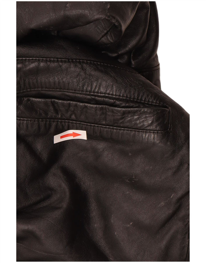 Vintage Herren Lederjacke UK 40 Großes schwarzes Leder