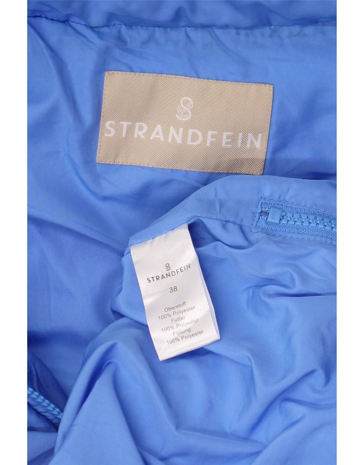 Strandfein Damen Kapuzenjacke, ärmellos, gepolstert, EU 38, Mittelblau