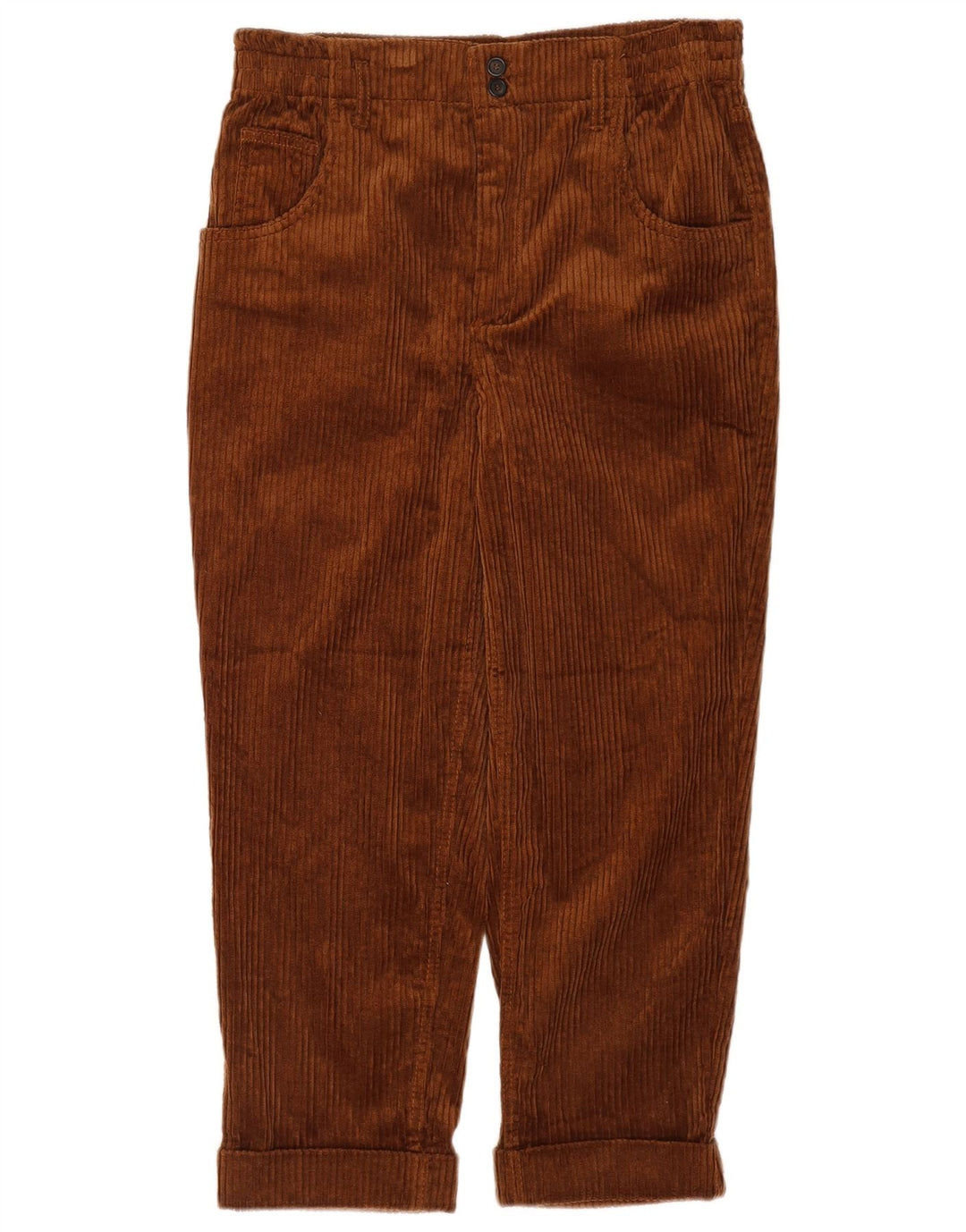 Zara Damen Crop Cordhose Medium W28 L24 Braun