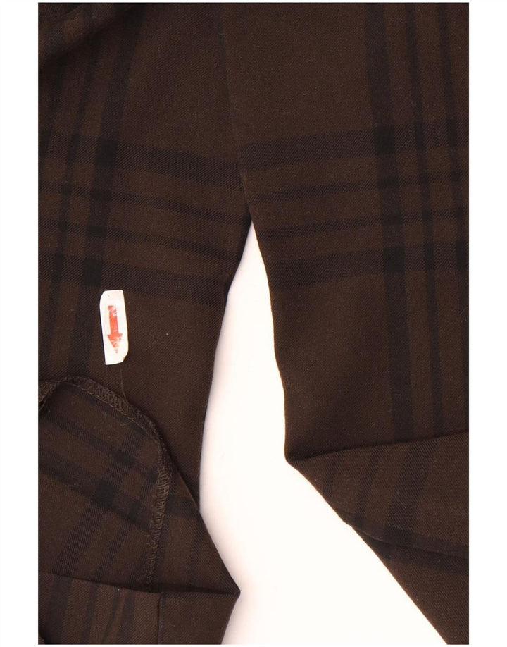 Gerade Chino-Hose für Damen von Zara, groß, W30, L29, braun kariertes Polyester