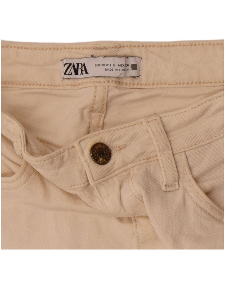 Zara Damen Bootcut Jeans EU 38 Small W28 L32 Off White