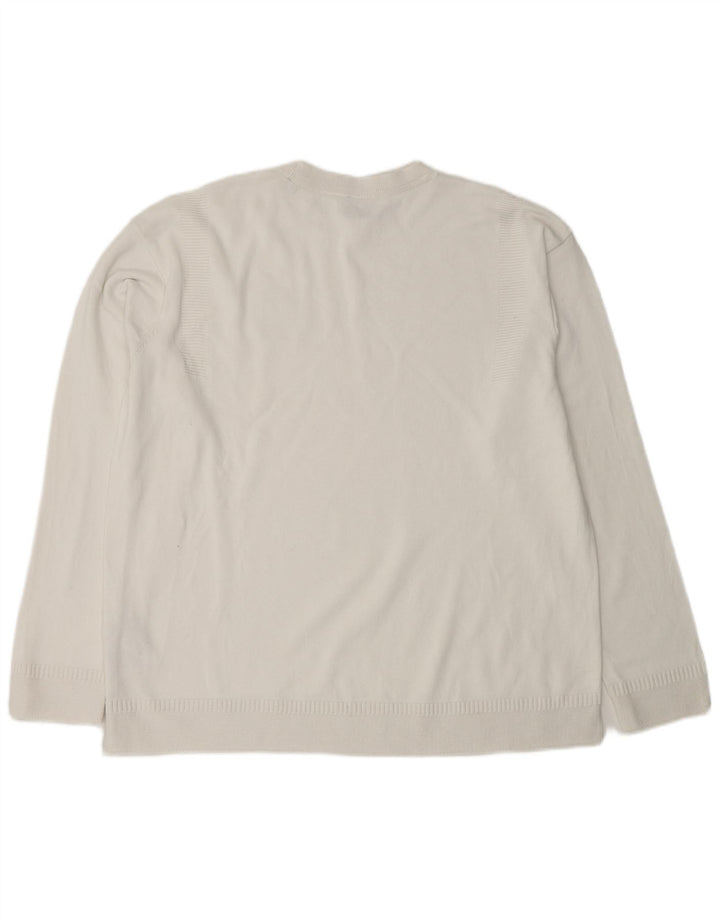 ARMANI EXCHANGE Herren-Pullover mit Rundhalsausschnitt, Größe L, weiße Baumwolle