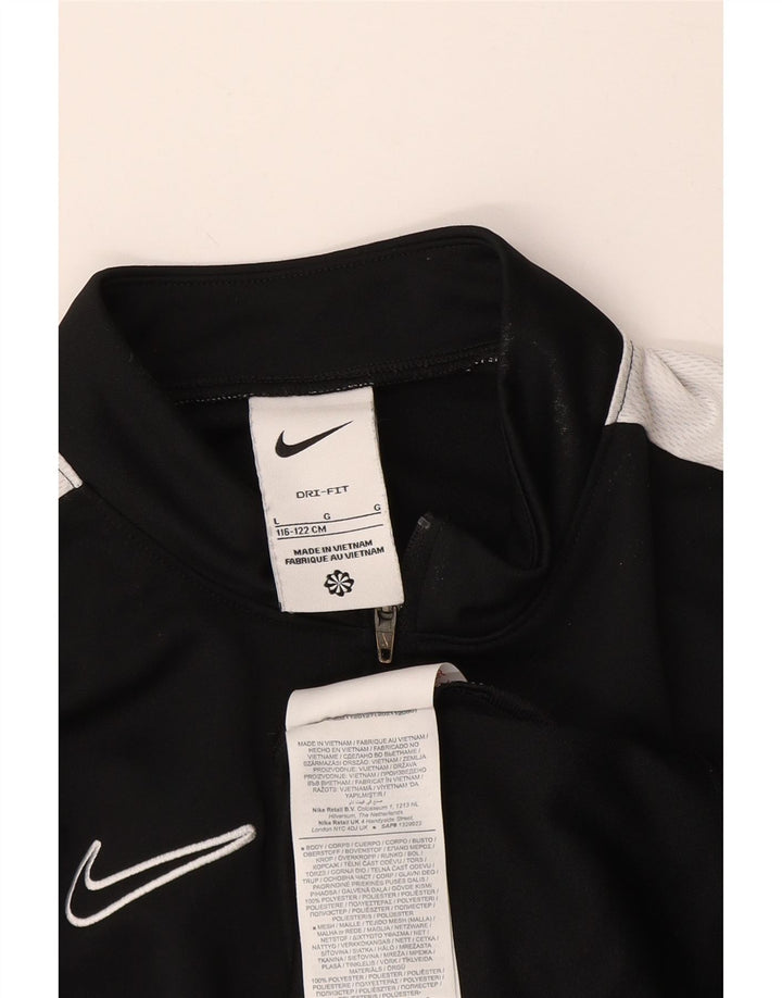 Nike Dri-Fit-Oberteil für Jungen, langärmlig, 6–7 Jahre, Größe L, Schwarz, Farbblock