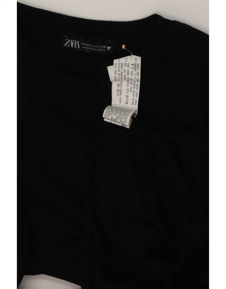 Zara Damen-Body UK 12 Mittelschwarze Baumwolle