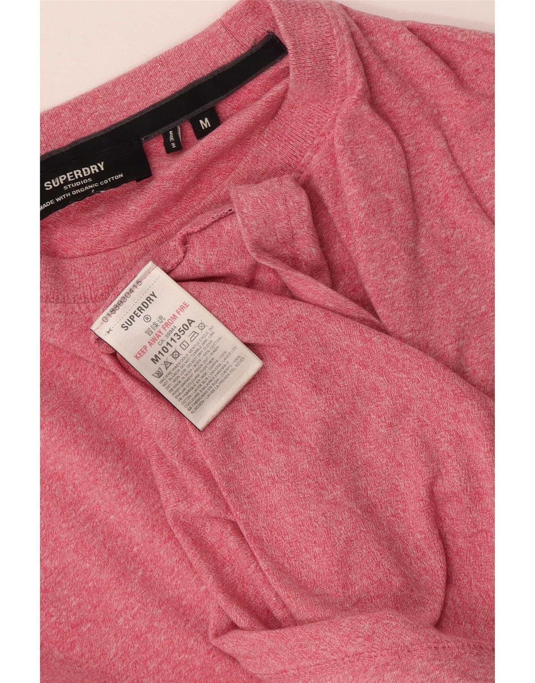 Superdry Herren T-Shirt-Oberteil aus mittelrosa gesprenkelter Baumwolle