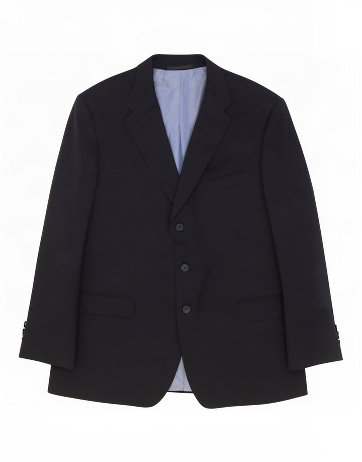 Marks & Spencer Herren-Blazer mit 3 Knöpfen, UK 44, XL, marineblaue Wolle