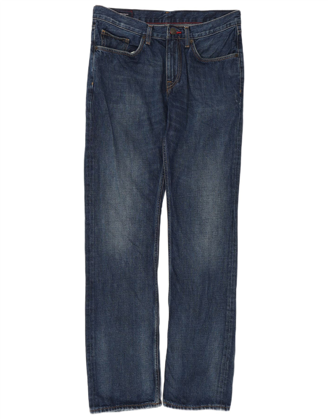 TOMMY HILFIGER Herren Straight Jeans W32 L32 Blaue Baumwolle