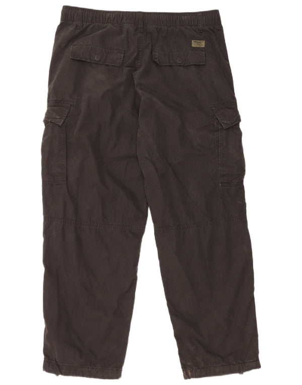 Superdry Herren gerade Cargohose W34 L27 schwarze Baumwolle