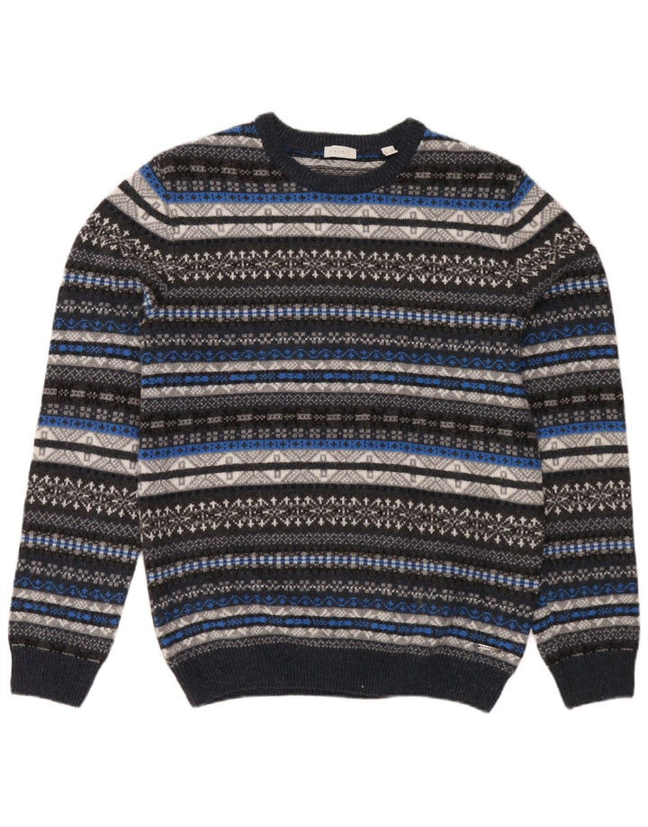 Esprit Herren-Pullover mit Rundhalsausschnitt, mittelgroß, mehrfarbig, Fair Isle