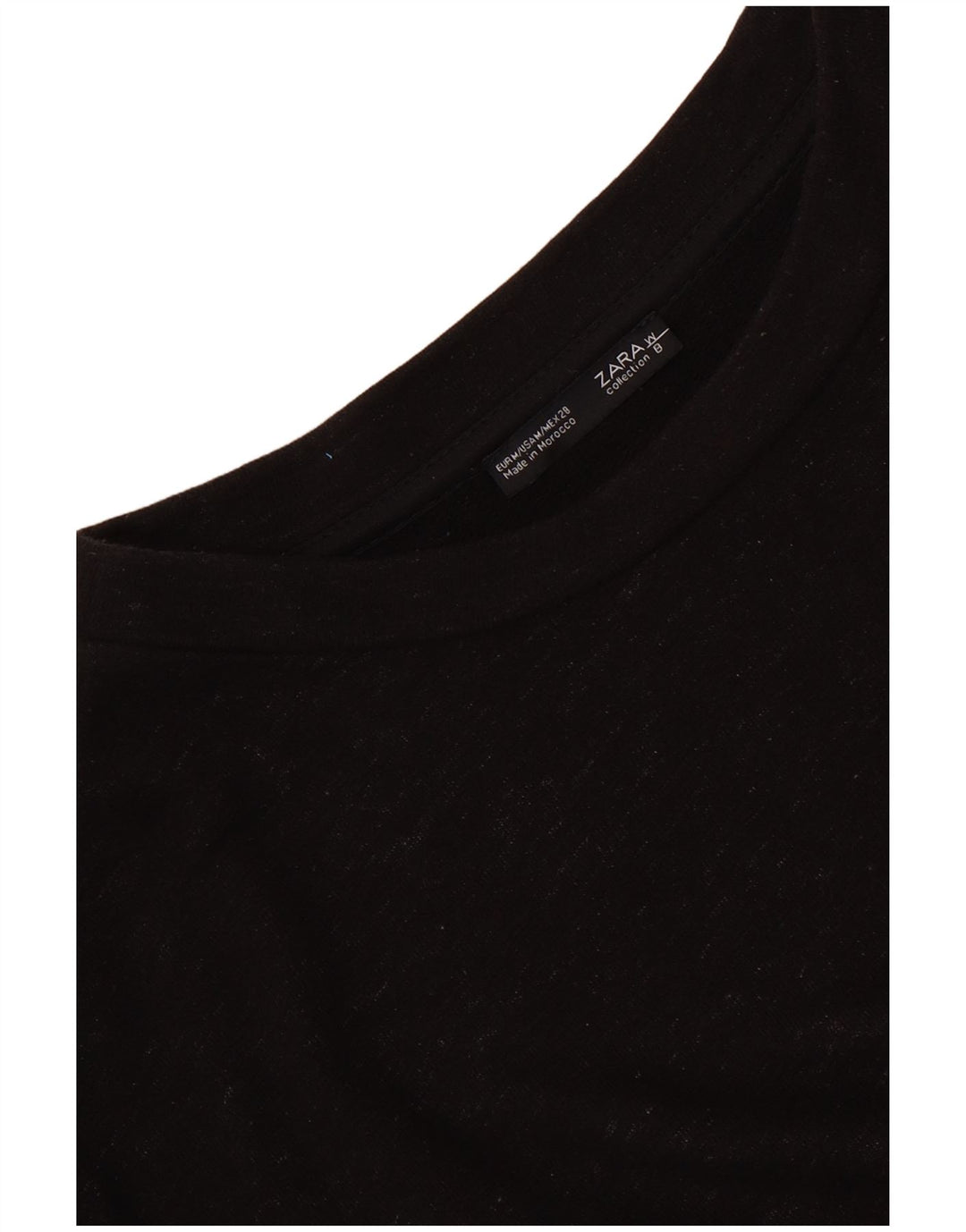 Zara Damen Top Langarm UK 14 Medium Schwarz meliert
