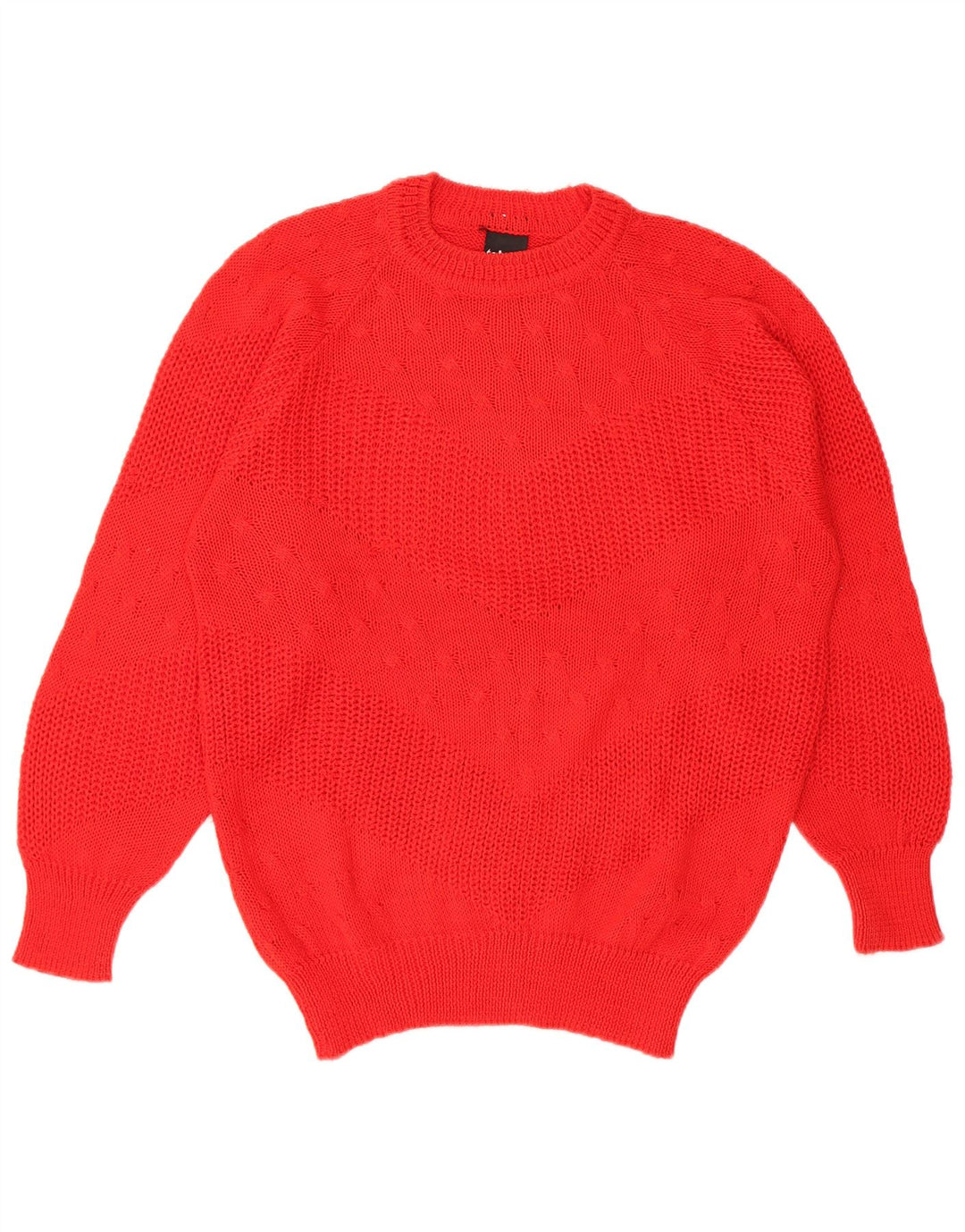 Vintage Damen Rundhalspullover Pullover UK 14 Großes rotes Polyacryl