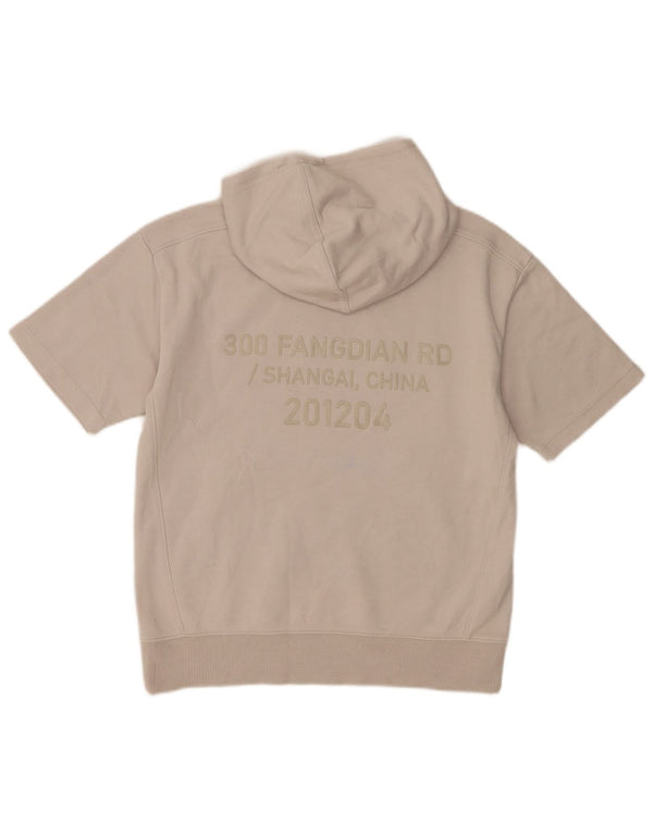 Zara Jungen-Kapuzenpullover mit Grafik, kurzärmelig, 9–10 Jahre, gebrochenes Weiß