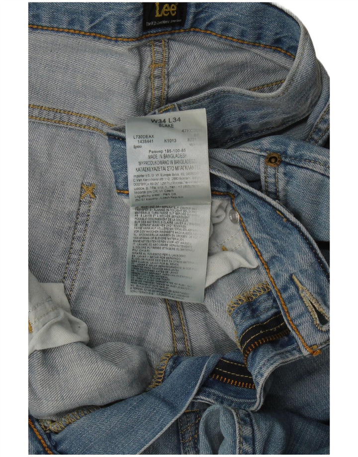 Lee Herren Blake Straight Jeans W34 L34 Blaue Baumwolle