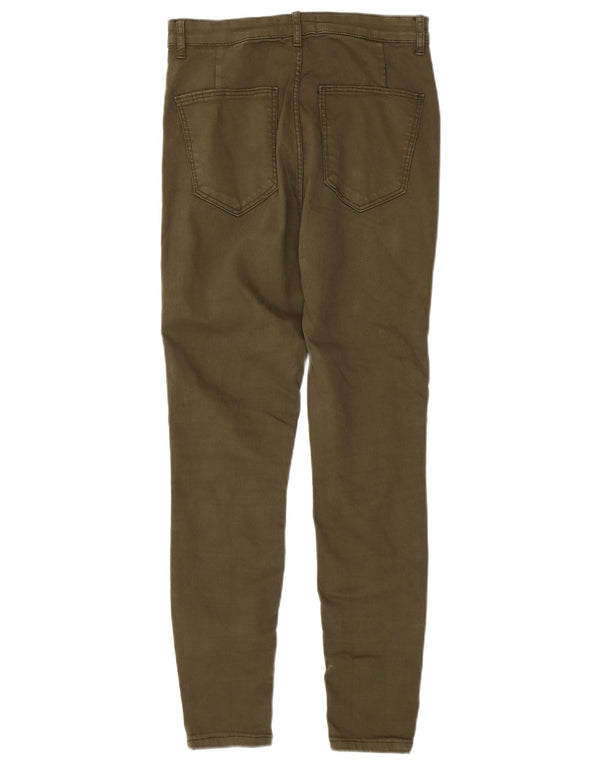 Zara Damen Skinny Jeans EU 40 Medium W30 L28 Khaki Baumwolle