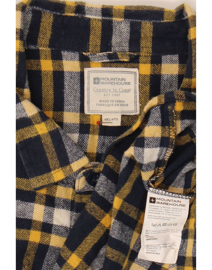 Mountain Warehouse Herren-Flanellhemd 4XL, marineblau, kariert, Baumwolle
