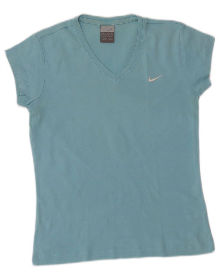 Nike Damen T-Shirt Top UK 14/16 Large Blau