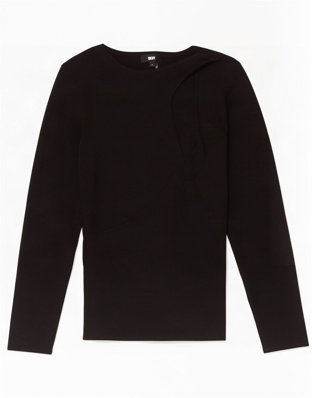 Dkny Damen-Pullover mit U-Boot-Ausschnitt, UK 12, mittelschwarz, Baumwolle