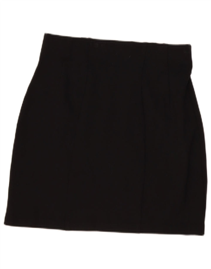 Marks & Spencer Damen Minirock UK 12 Medium W30 Schwarze Viskose