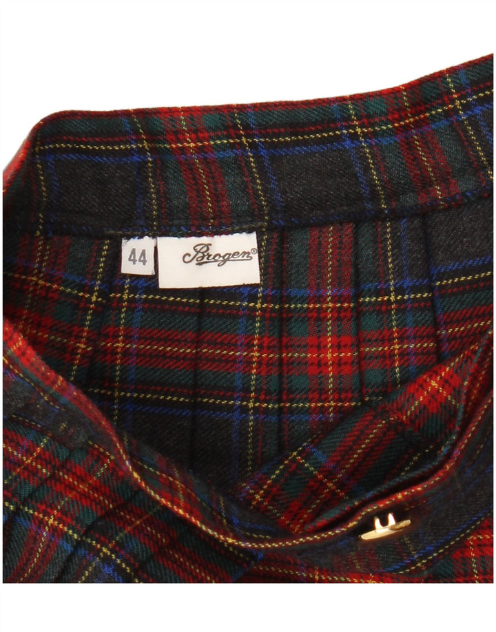 Vintage Damen Messerfaltenrock IT 44 Medium W28 Mehrfarbig kariert