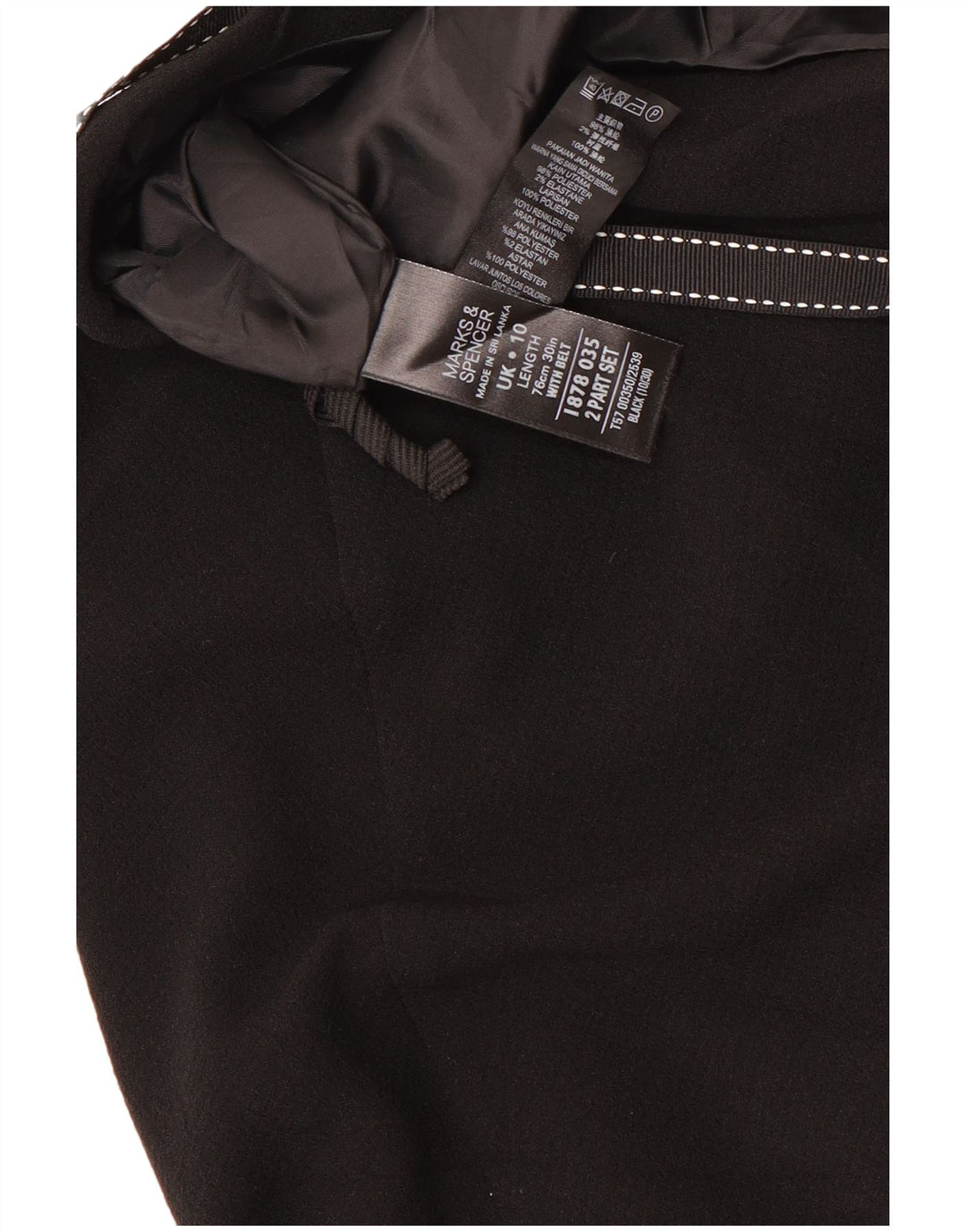 Marks & Spencer Damen A-Linienrock UK 10 Small W30 Schwarz Polyester