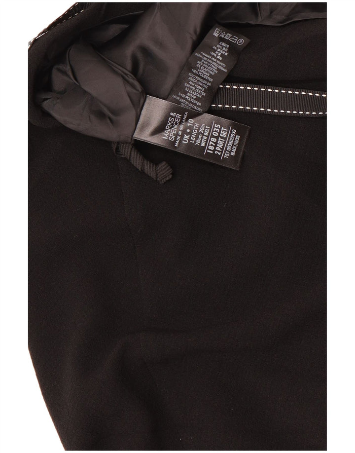 Marks & Spencer Damen A-Linienrock UK 10 Small W30 Schwarz Polyester