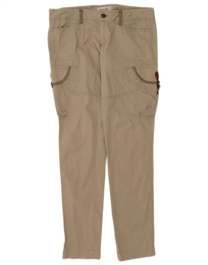 Massimo Dutti Damen Slim Cargohose W30 L32 Beige Baumwolle