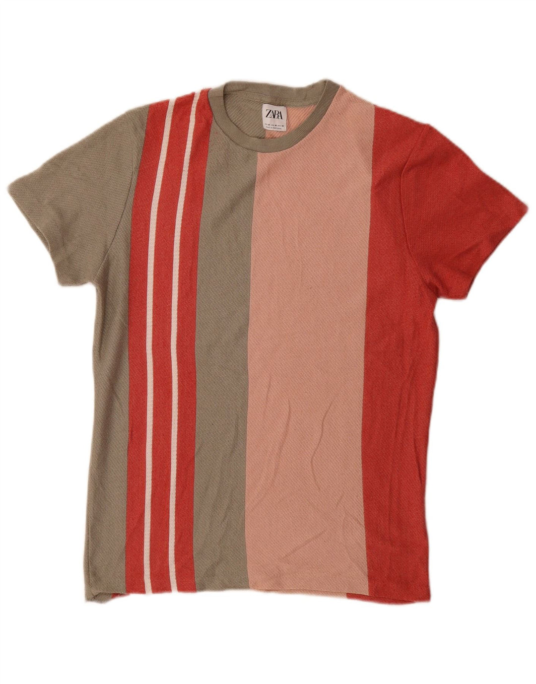 Zara Herren T-Shirt Top Medium Mehrfarbig gestreift