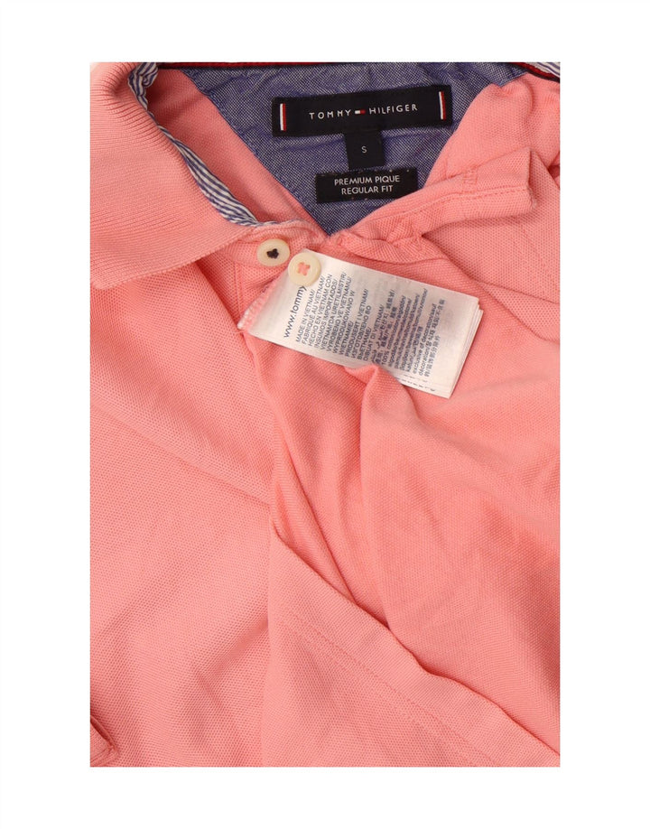 TOMMY HILFIGER Mens Regular Fit Polo Shirt Small Pink Cotton