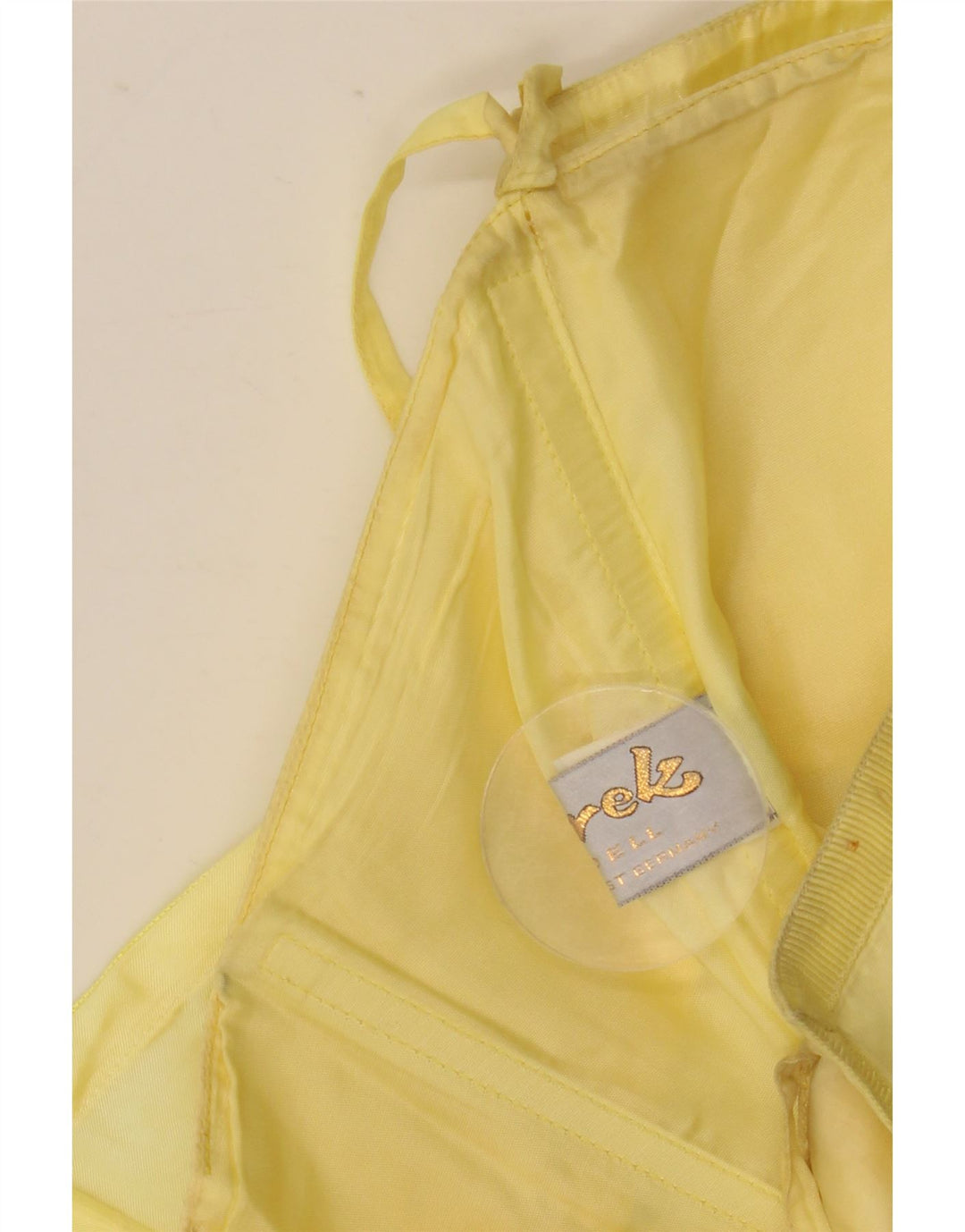 Murek Damen Asymmetrisches trägerloses Kleid EU 38 Mittelgelbes Acetat