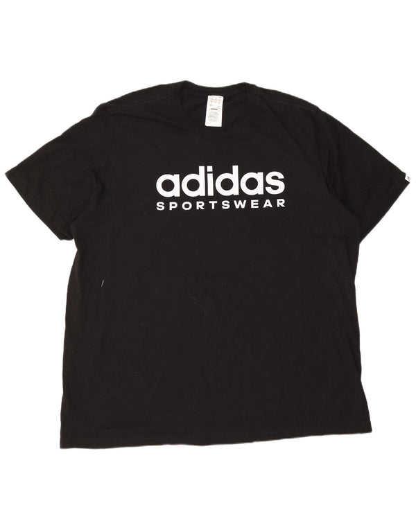 Adidas Herren Grafik T-Shirt Top 2XL Schwarz Baumwolle