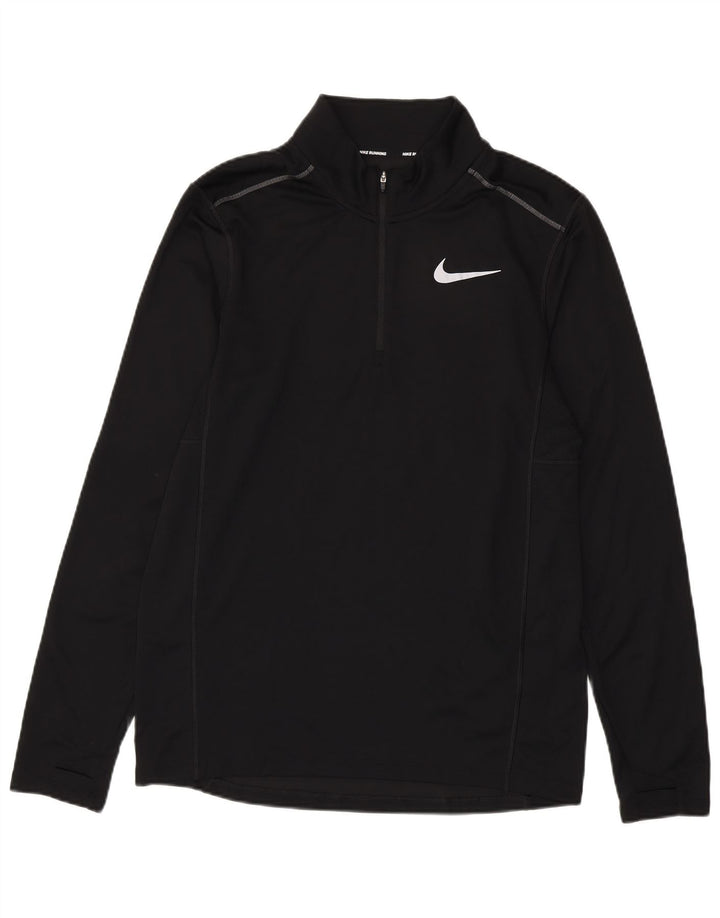 Nike Herren Dri Fit Pullover-Trainingsanzugoberteil mit Reißverschluss, Mittelschwarzes Polyester