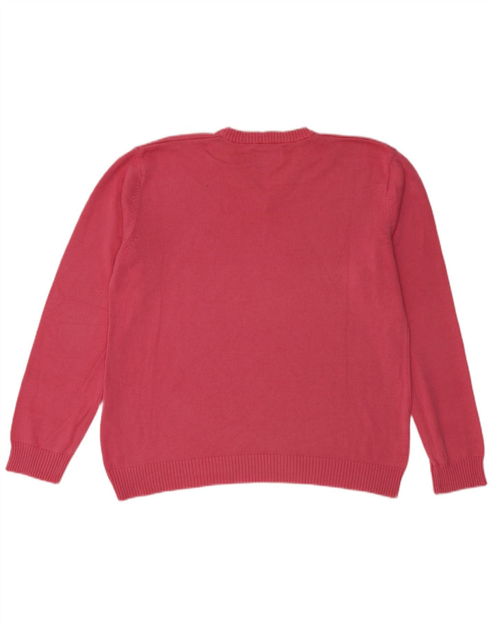 Marlboro Classics Herren-Pullover mit V-Ausschnitt, groß, rosa Baumwolle