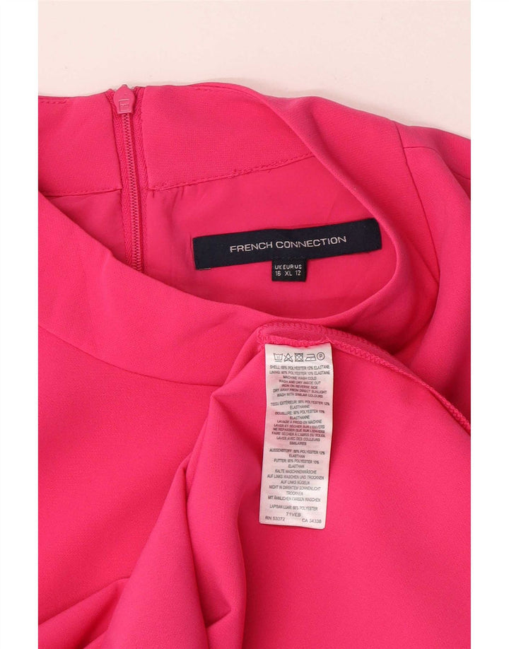 French Connection Damen Ärmelloses Etuikleid UK 16 Large Rosa Polyester