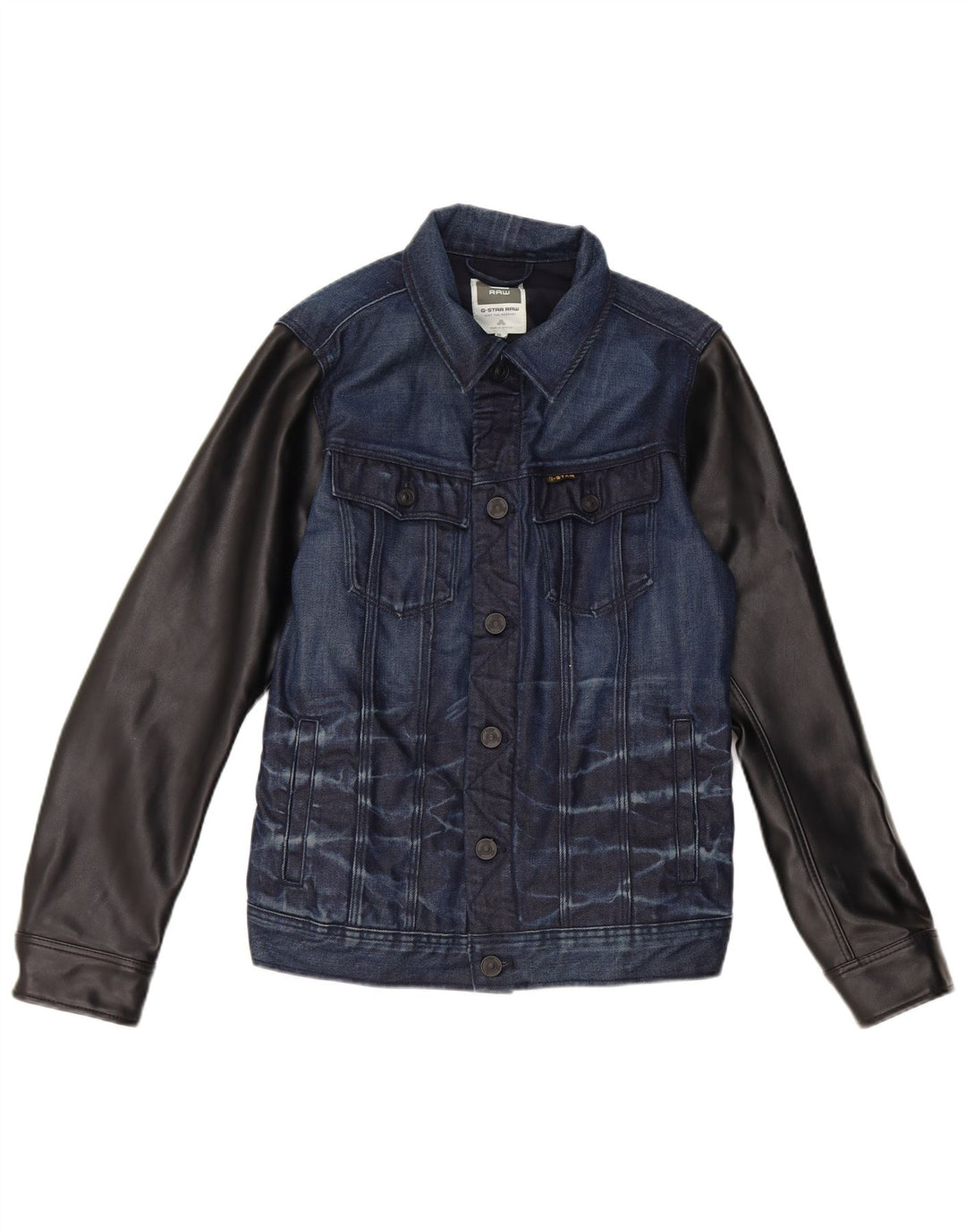 G-Star Damen Jeansjacke UK 12 Medium Navy Blue Colourblock Baumwolle