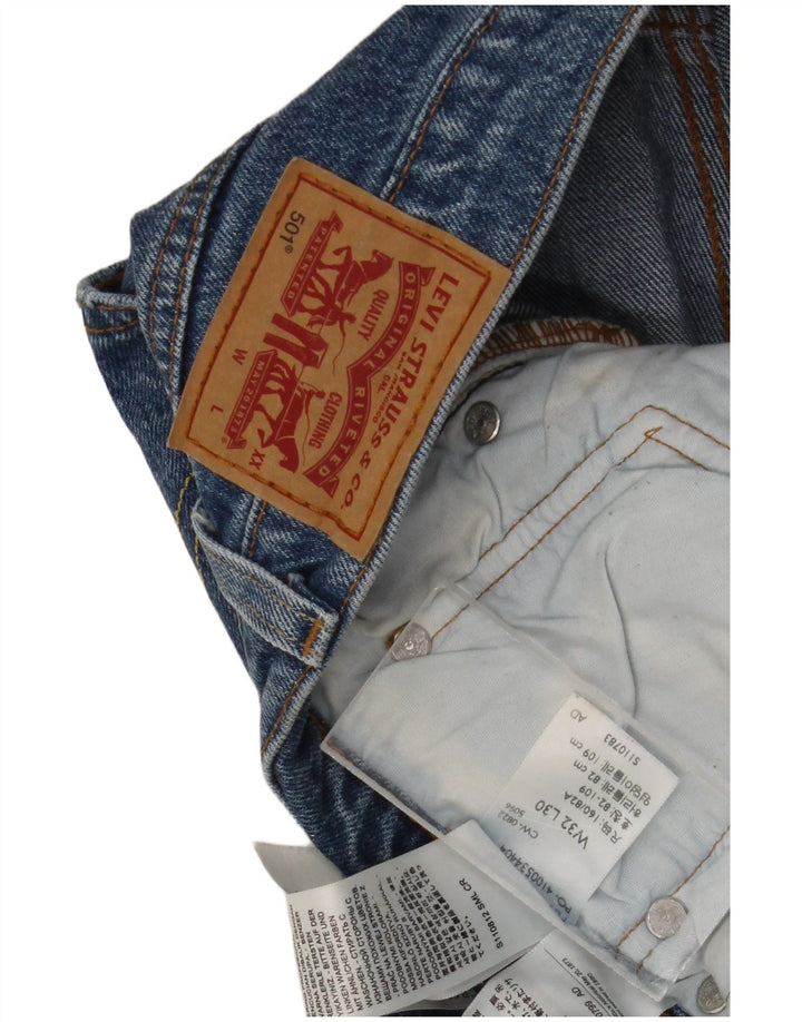 Levi's Herren 501 Straight Jeans W32 L30 Blaue Baumwolle