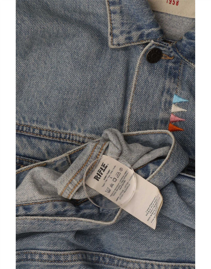 Rifle Herren-Jeansjacke mit Grafik, UK 40, große blaue Baumwolle
