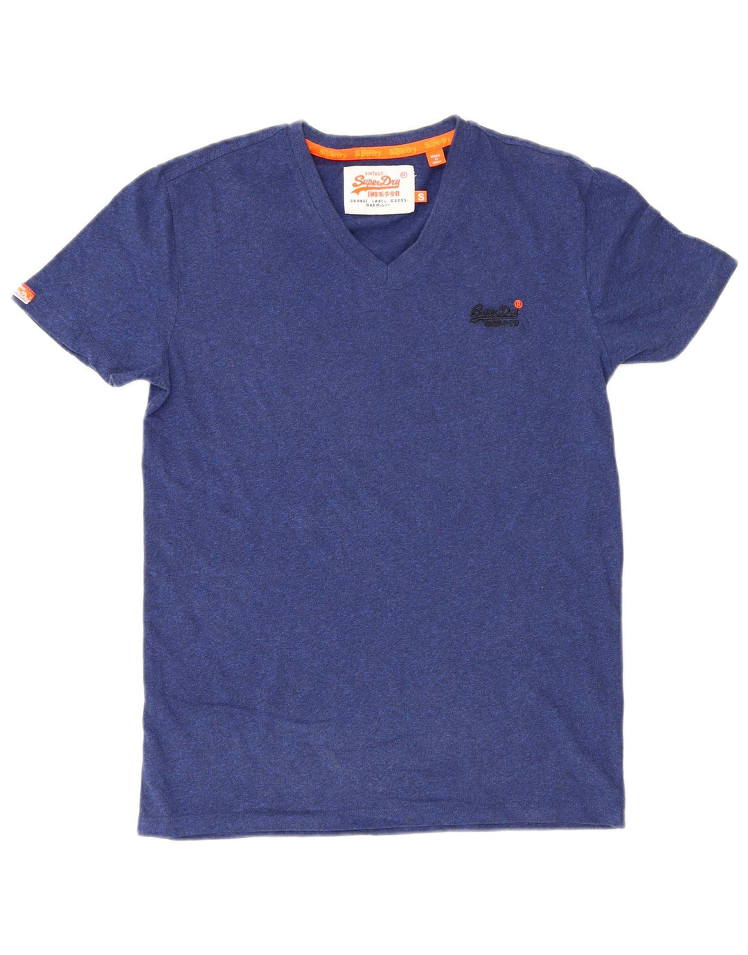 Superdry Herren T-Shirt Top Small Marineblau Baumwolle