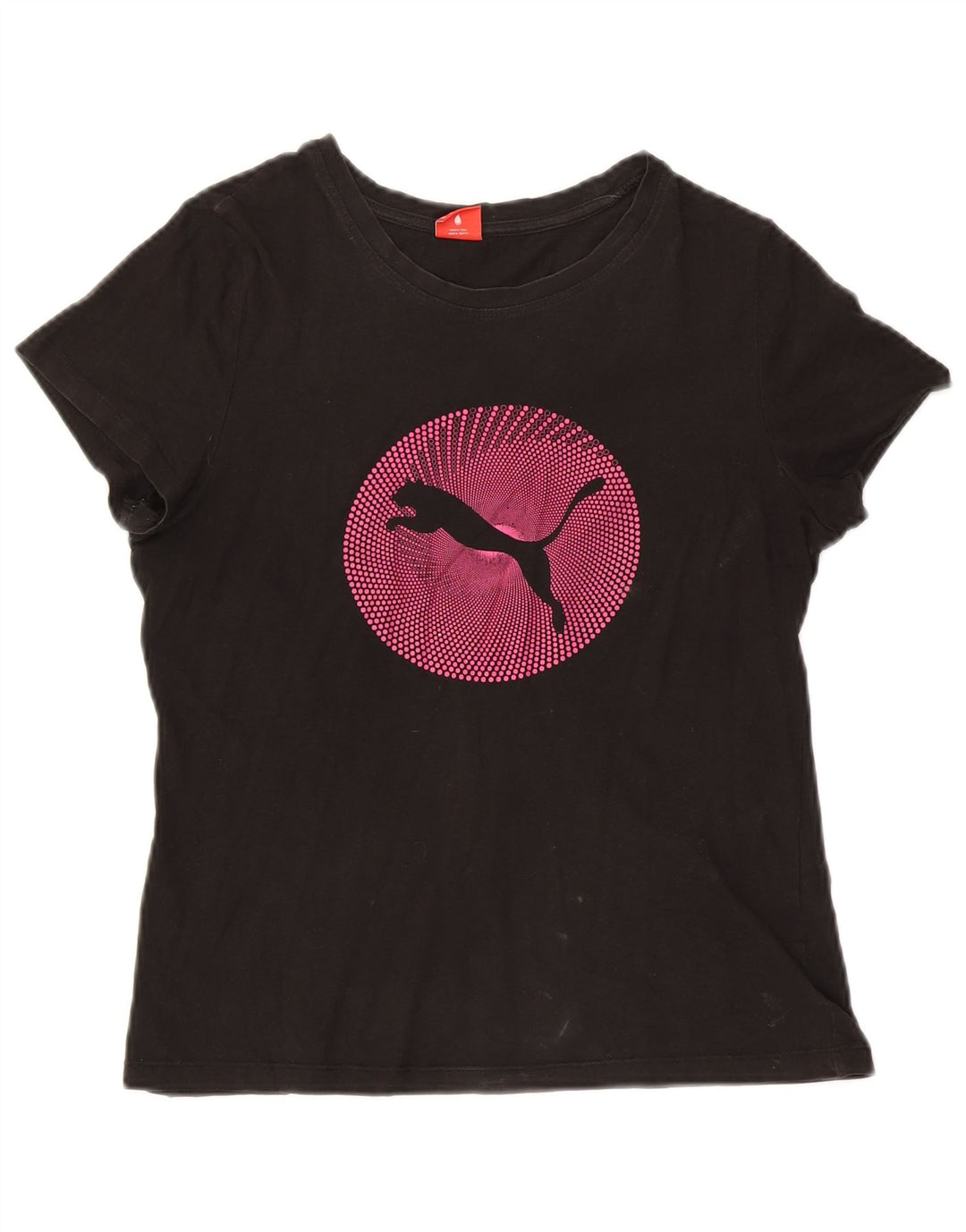 Puma Damen Graphic T-Shirt Top UK 12 Medium Schwarz
