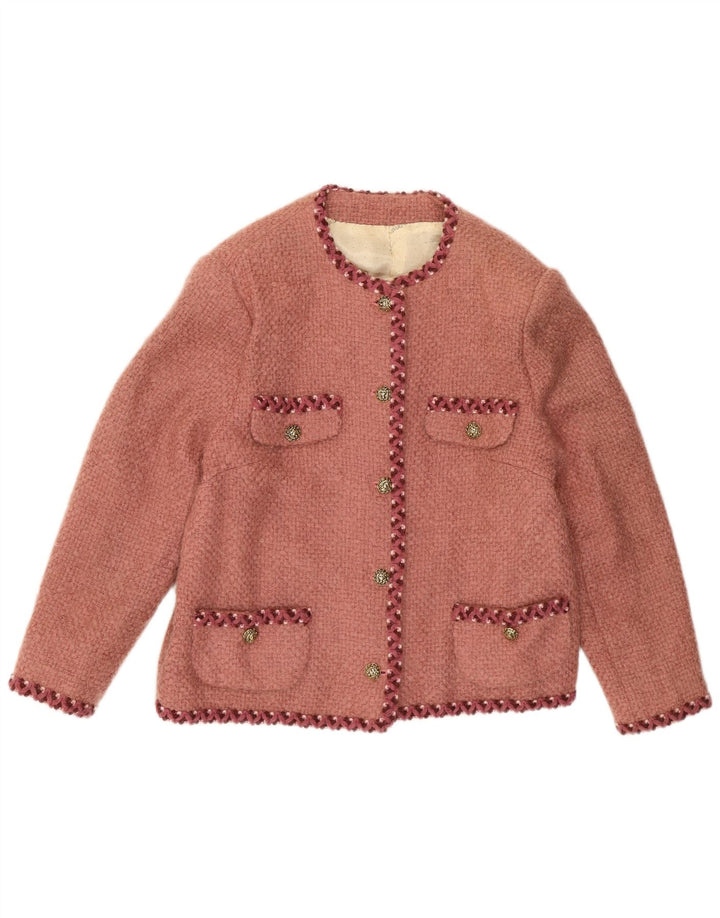 Vintage Damen 5-Knopf-Blazerjacke UK 14 Mittelrot