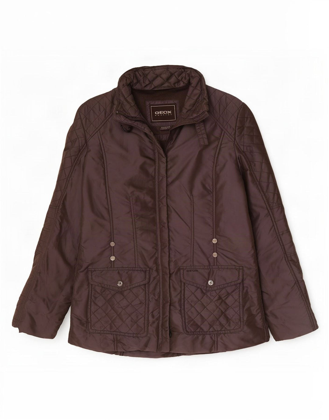 Geox Womens Respira übergroße Steppjacke UK 10 Small Braun Polyamid