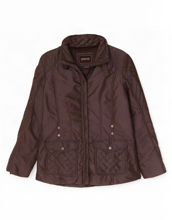 Geox Womens Respira übergroße Steppjacke UK 10 Small Braun Polyamid
