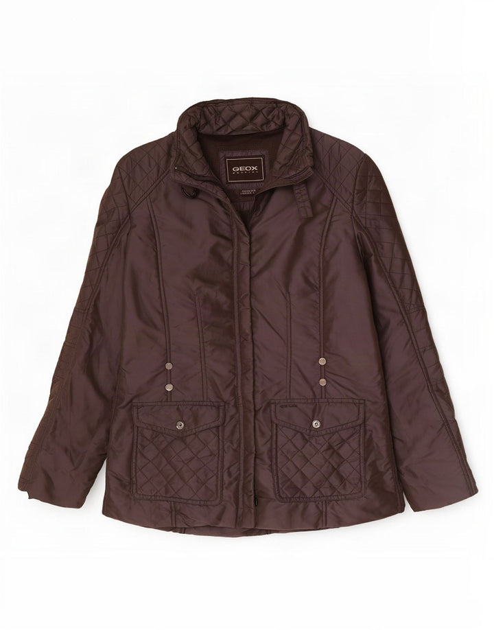 Geox Womens Respira übergroße Steppjacke UK 10 Small Braun Polyamid