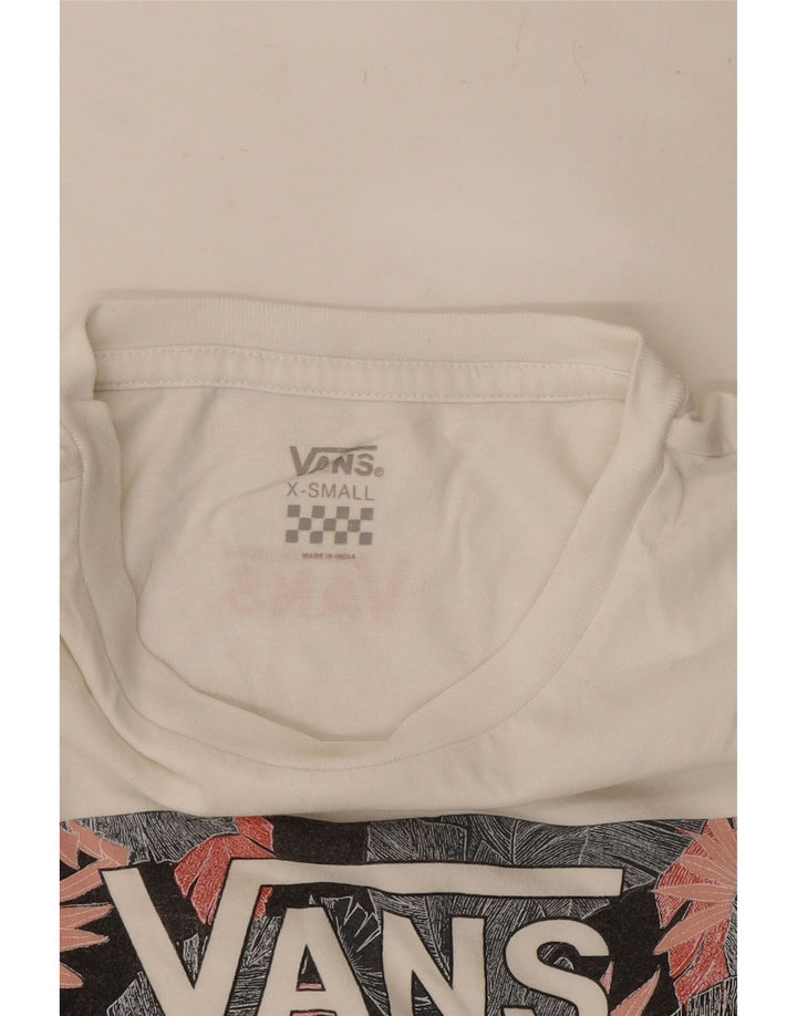 Vans Damen Grafik T-Shirt Top UK 6 XS Weiß